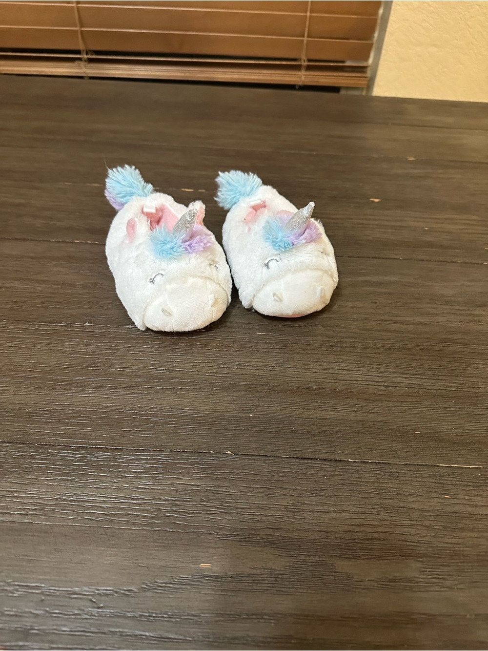 Plush Unicorn Slippers with Pastel Accents Carters 3/4 Extra Small